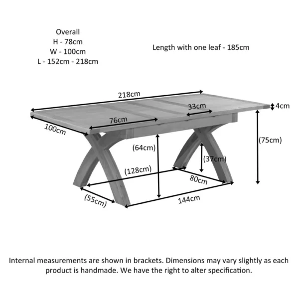 Avon Light Oak X-Leg Extending Table - Image 6