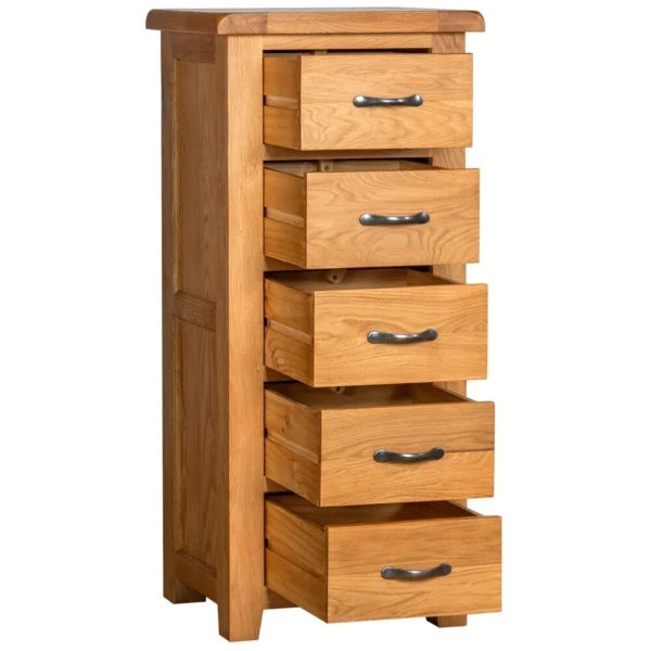 Cottage Oak 5 Drawer Wellington - Image 2