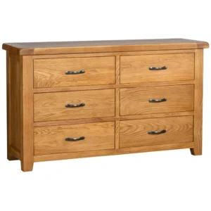 Cottage Oak 6 Drawer Wide Chest