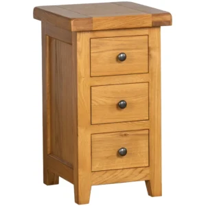Cottage Oak Compact 3 Drawer Bedside