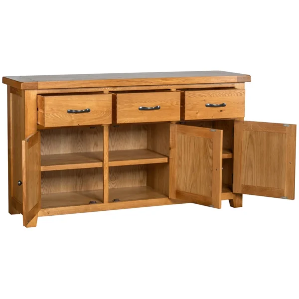 Cottage Oak 3 Door 3 Drawer Sideboard - Image 2