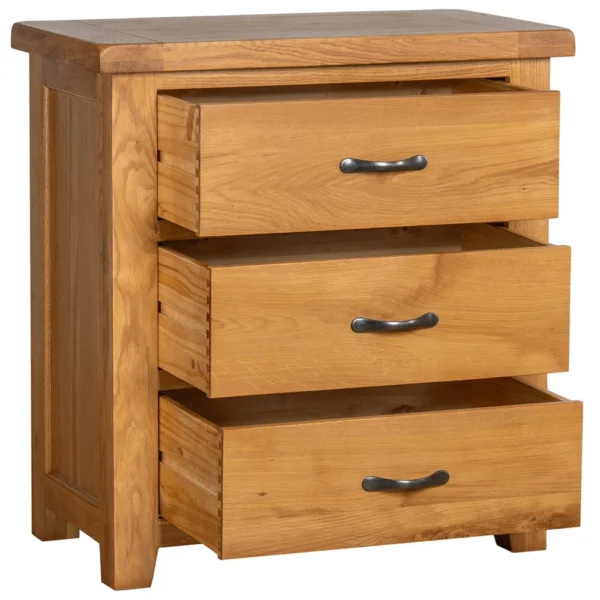 Cottage Oak 3 Drawer Chest - Image 2