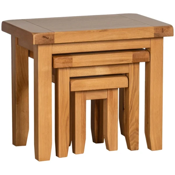 Cottage Oak Nest Of Tables - Image 2