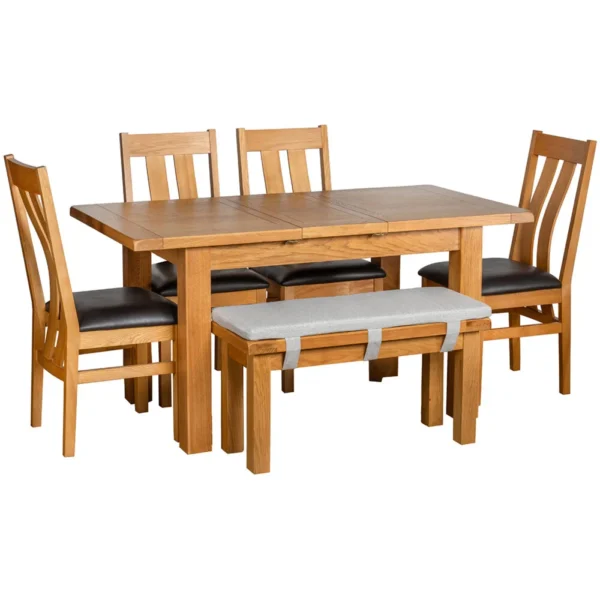 Cottage Oak Small Dining Bench - Image 3