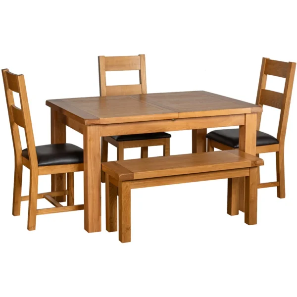 Cottage Oak Medium Dining Bench - Image 7