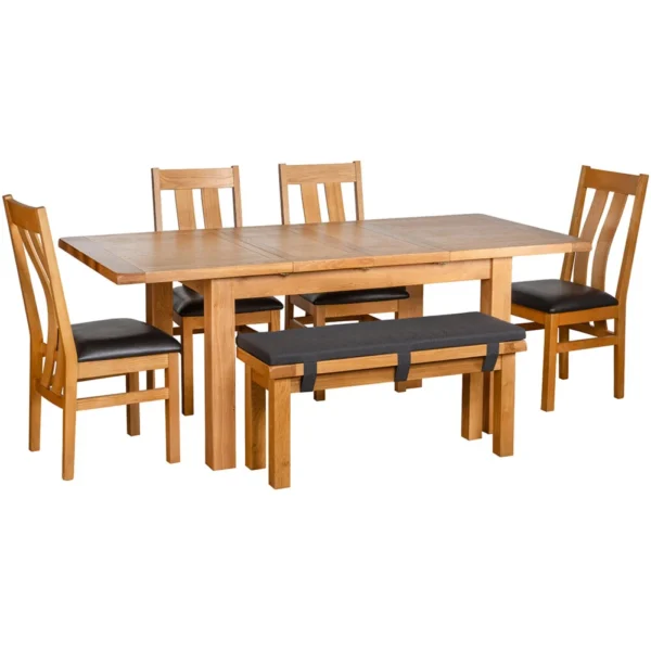 Cottage Oak Medium Dining Bench - Image 8