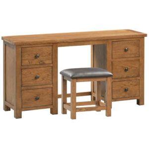 Avon Dark Oak - Double Pedestal Dressing Table and Stool