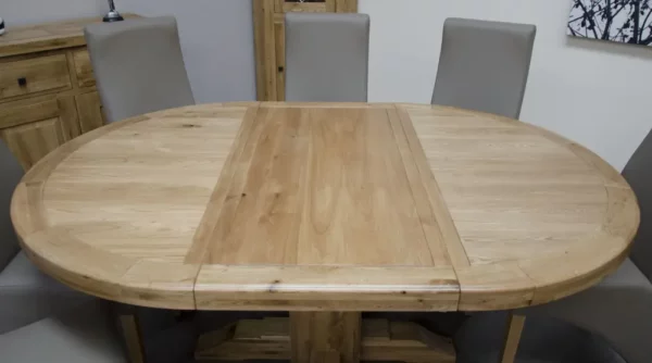 Deluxe Rustic - Round Extending Table (125cm + 55cm) - Image 6