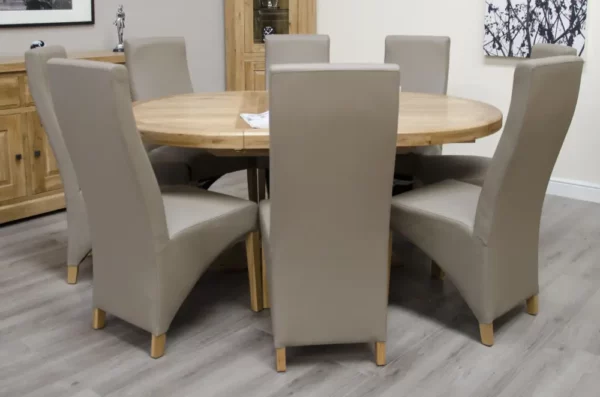 Deluxe Rustic - Round Extending Table (125cm + 55cm) - Image 7