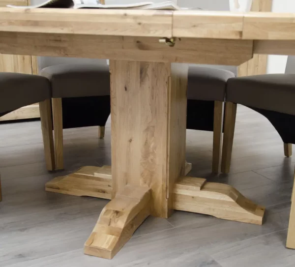 Deluxe Rustic - Round Extending Table (125cm + 55cm) - Image 8