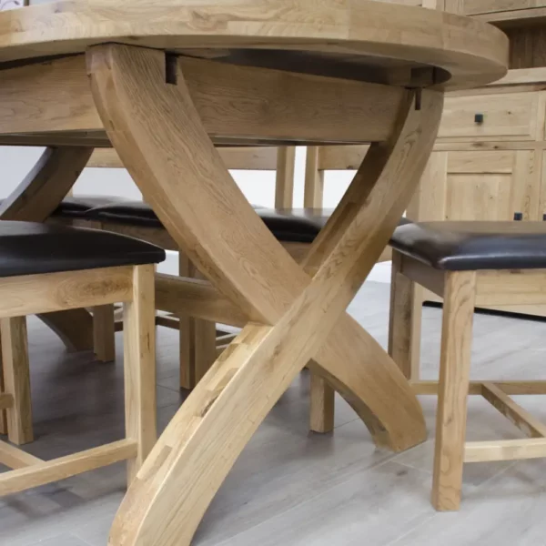 Deluxe X-leg oval extending table (180cm + 2x 40cm leaves) - Image 6