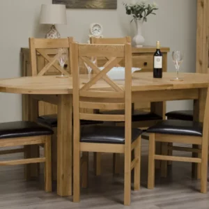 Deluxe Rustic - Oval Extending Dining Table