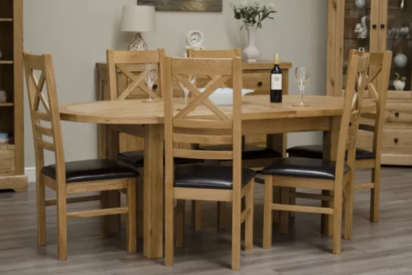 Deluxe Rustic - Oval Extending Dining Table