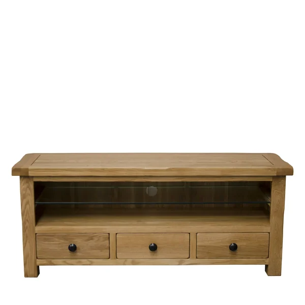 Chase Rustic Solid Oak Plasma TV Cabinet - Image 3