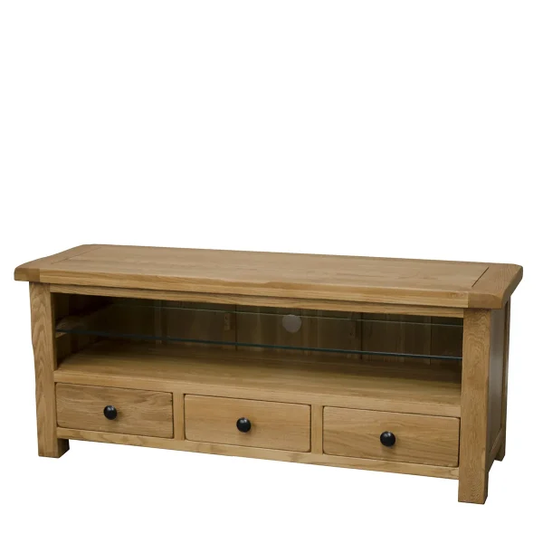 Chase Rustic Solid Oak Plasma TV Cabinet - Image 4