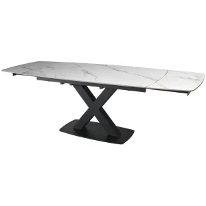 Vermont Large Extending Dining Table 160-240cm – In White Stone