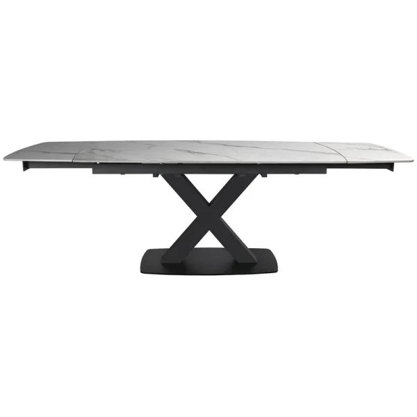 Vermont Large Extending Dining Table 160-240cm – In White Stone - Image 2