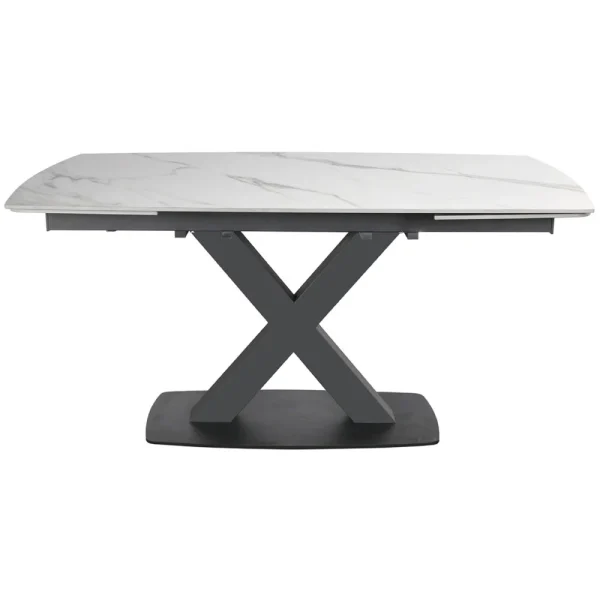 Vermont Large Extending Dining Table 160-240cm – In White Stone - Image 3