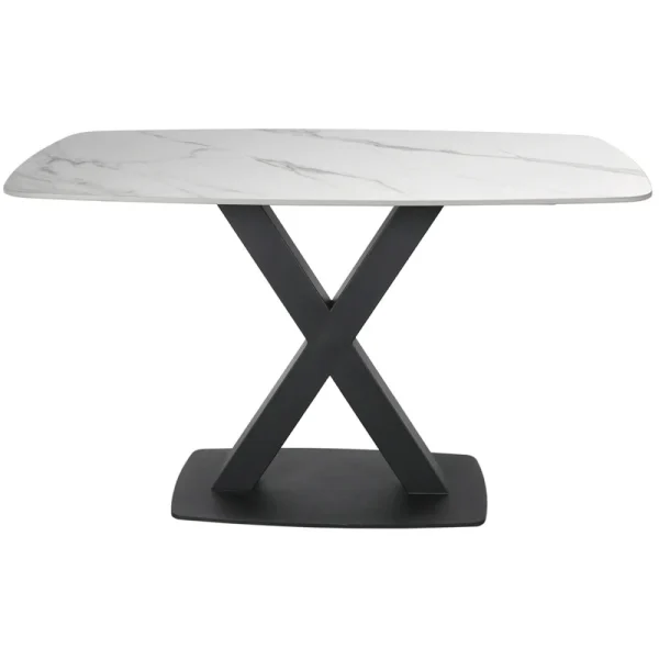 Vermont Small Fixed Dining Table – In White Stone - Image 2