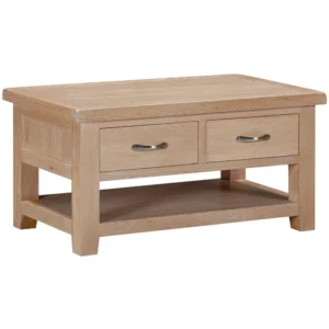 Wiltshire Oak Coffee Table With 2 Drawers