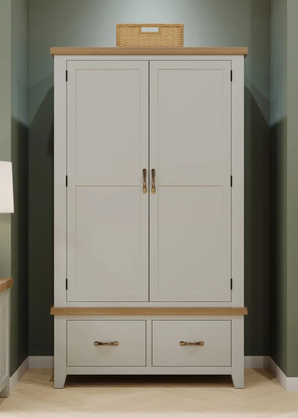 Wiltshire Painted Double Wardrobe With 2 Drawers - Image 3