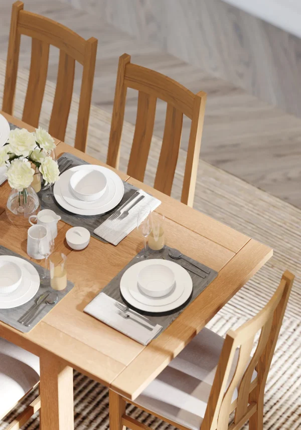 Avon Light Oak - Medium Extending Dining Table - Image 3