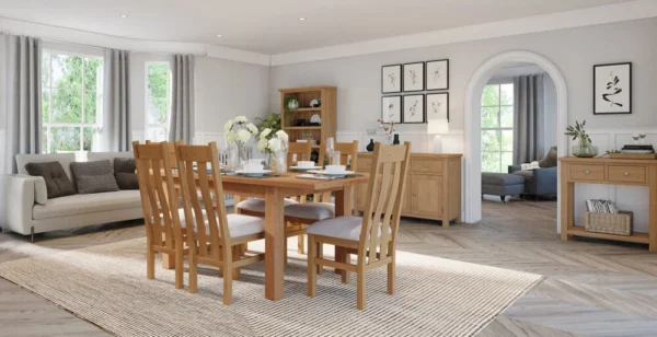 Avon Light Oak - Large Extending Dining Table - Image 4