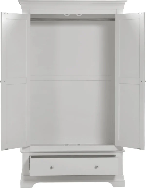 Bordeaux 2 Door Wardrobe (Pebble Grey) - Image 3