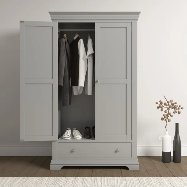 Bordeaux 2 Door Wardrobe (Pebble Grey) - Image 7