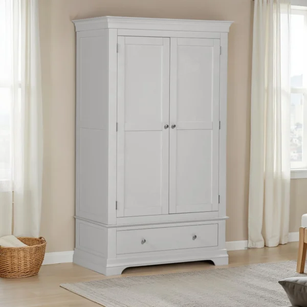 Bordeaux 2 Door Wardrobe (Pebble Grey) - Image 8