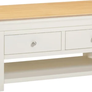 Bordeaux 2 Drawer Coffee Table (Ivory/Oak)