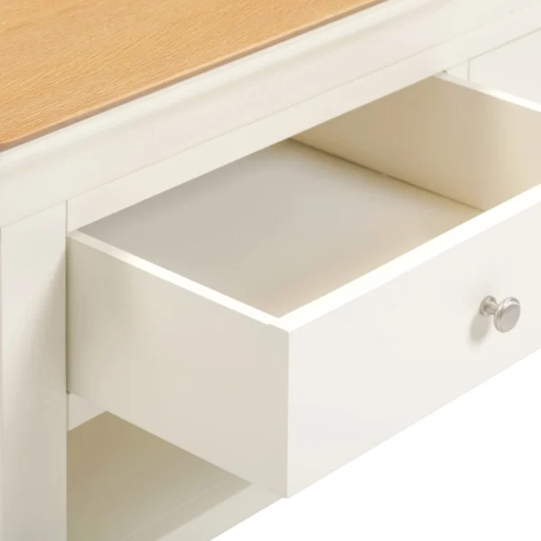 Bordeaux 2 Drawer Coffee Table (Ivory/Oak) - Image 5