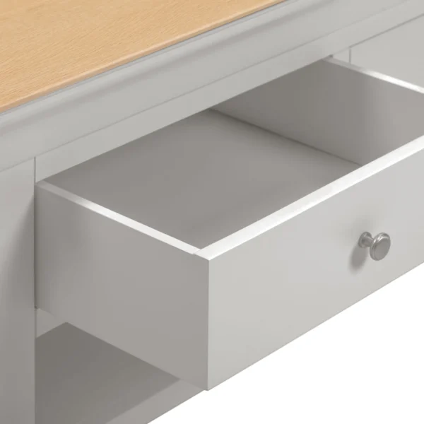 Bordeaux 2 Drawer Coffee Table (Pebble Grey/Oak) - Image 5