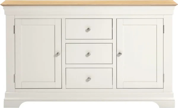Bordeaux 2 Door 3 Drawer Sideboard (Ivory/Oak) - Image 2
