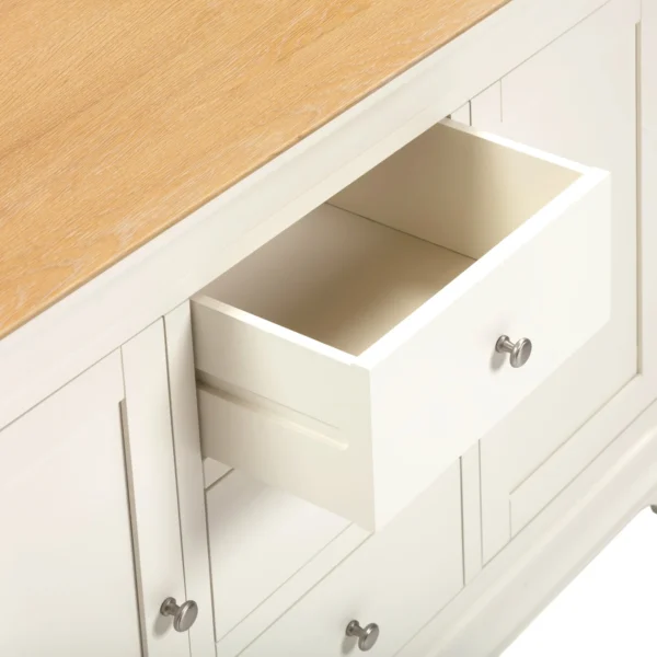 Bordeaux 2 Door 3 Drawer Sideboard (Ivory/Oak) - Image 6