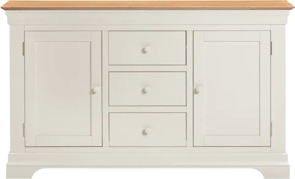 Bordeaux 2 Door 3 Drawer Sideboard (Ivory/Oak) - Image 7