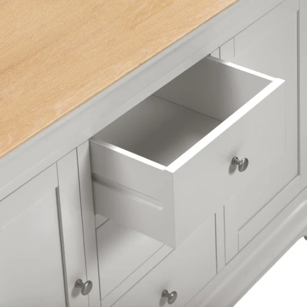 Bordeaux 2 Door 3 Drawer Sideboard (Pebble Grey/Oak) - Image 5
