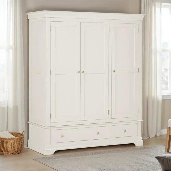 Bordeaux 3 Door Wardrobe (Ivory) - Image 10
