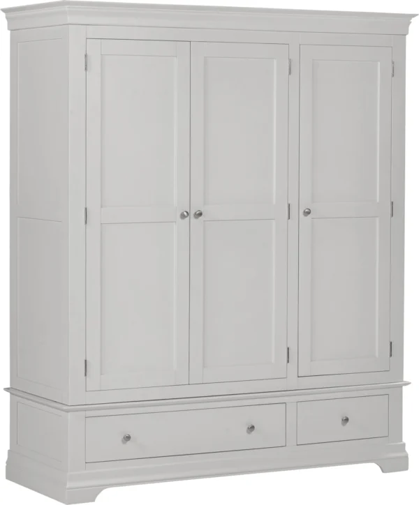 Bordeaux 3 Door Wardrobe (Pebble Grey)