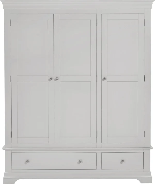Bordeaux 3 Door Wardrobe (Pebble Grey) - Image 2