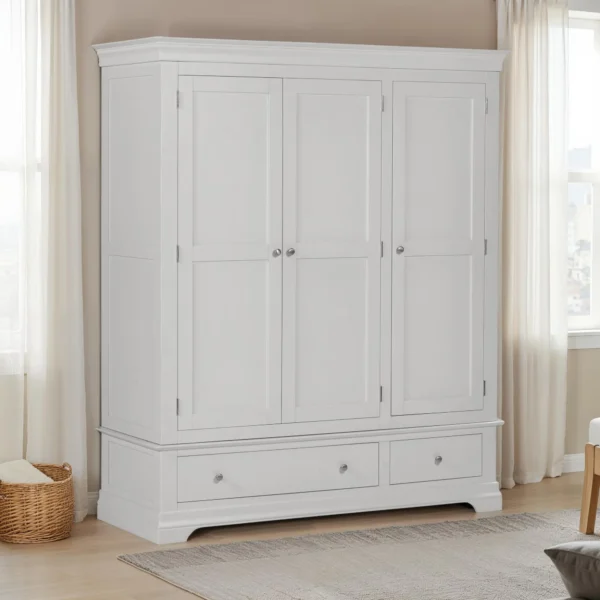 Bordeaux 3 Door Wardrobe (Pebble Grey) - Image 9
