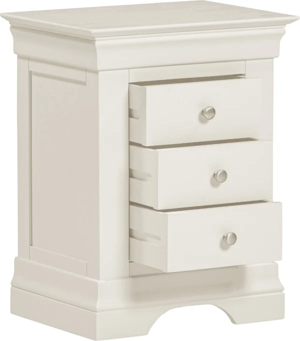 Bordeaux 3 Drawer Bedside (Ivory) - Image 3