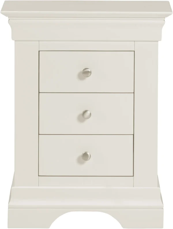 Bordeaux 3 Drawer Bedside (Ivory) - Image 4
