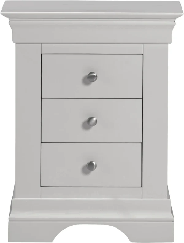 Bordeaux 3 Drawer Bedside (Pebble Grey) - Image 3