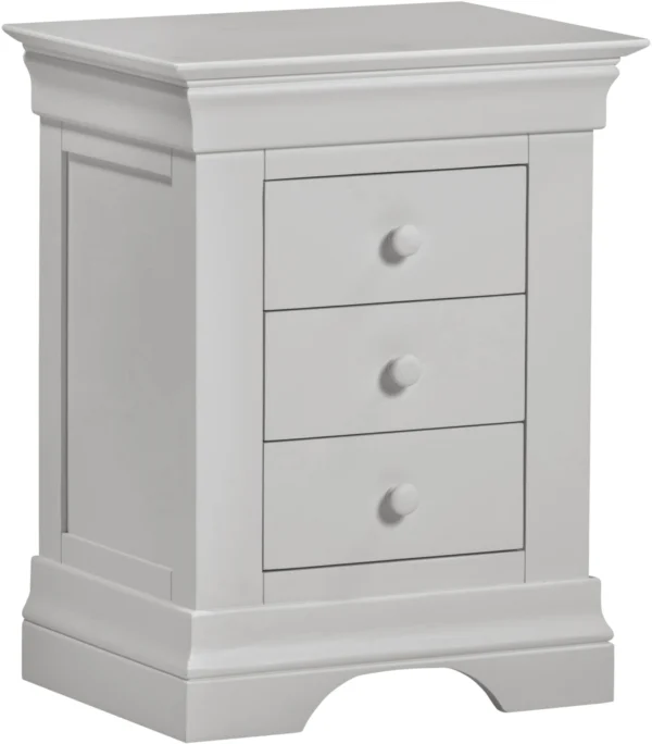 Bordeaux 3 Drawer Bedside (Pebble Grey) - Image 6