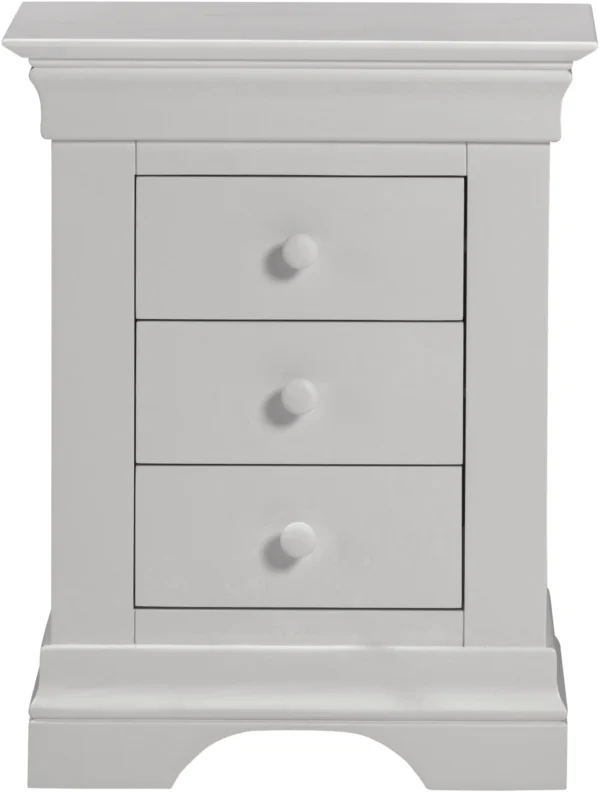 Bordeaux 3 Drawer Bedside (Pebble Grey) - Image 7