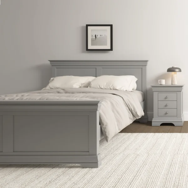Bordeaux 5' Bed High Foot End (Pebble Grey) - Image 2