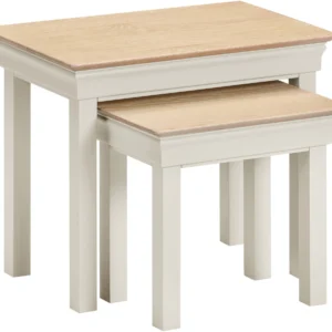 Bordeaux Nest of 2 Tables (Ivory/Oak)