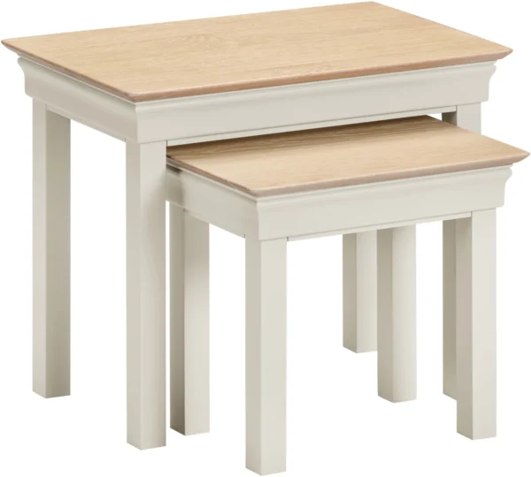 Bordeaux Nest of 2 Tables (Ivory/Oak)