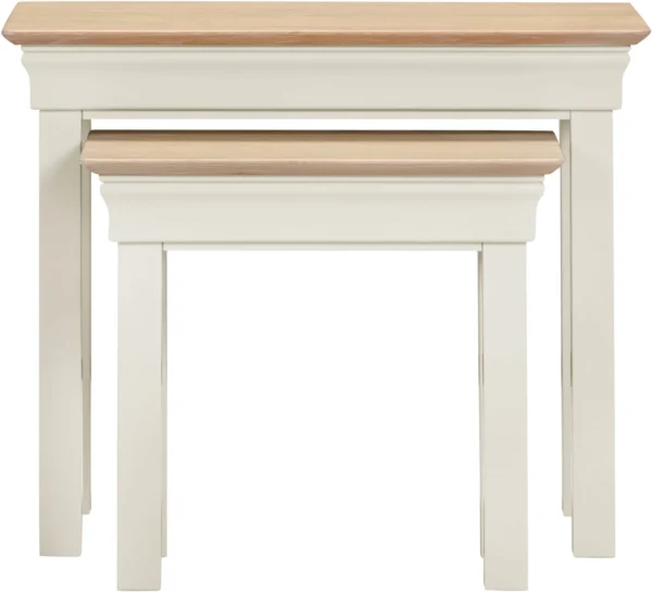 Bordeaux Nest of 2 Tables (Ivory/Oak) - Image 6